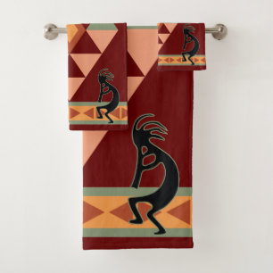 Juego de toallas de baño Kokopelli estilo america