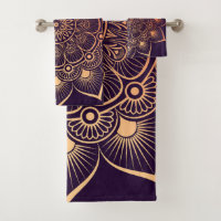 Juego de toallas de baño Mandala, de color morado