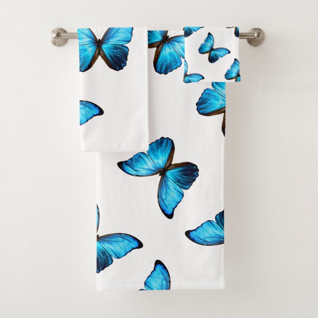 Juego de toallas de baño - Mariposa morfo azul (In situ)