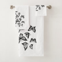 Juego de toallas de baño "Mariposa Negra"