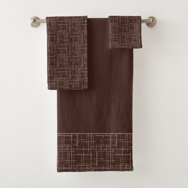 Juego de toallas de baño marrón texturado (In situ)