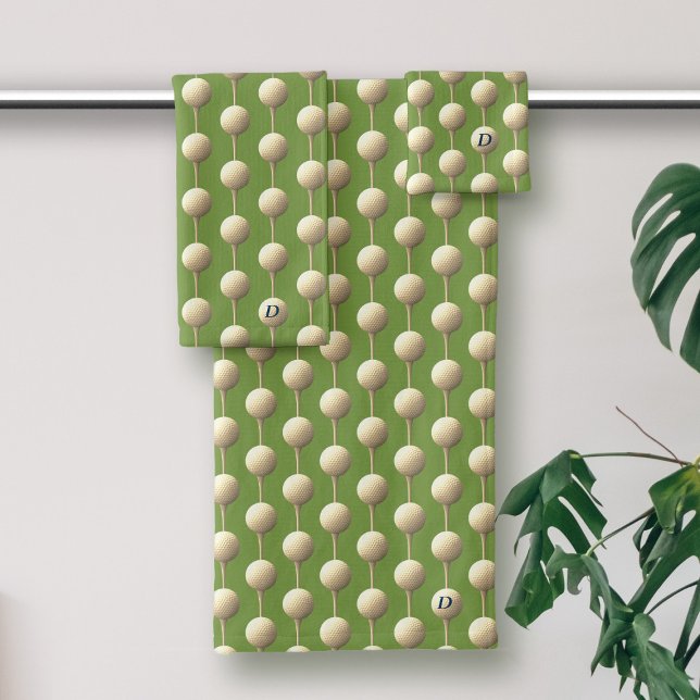 Juego de toallas de baño monogramado de patrón de  (Subido por el creador)