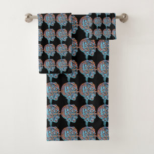 Juego de toallas de baño negro PsyHeaD