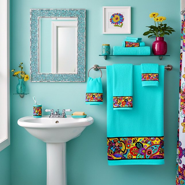 Juego de toallas de baño paisley floral brillante (Subido por el creador)