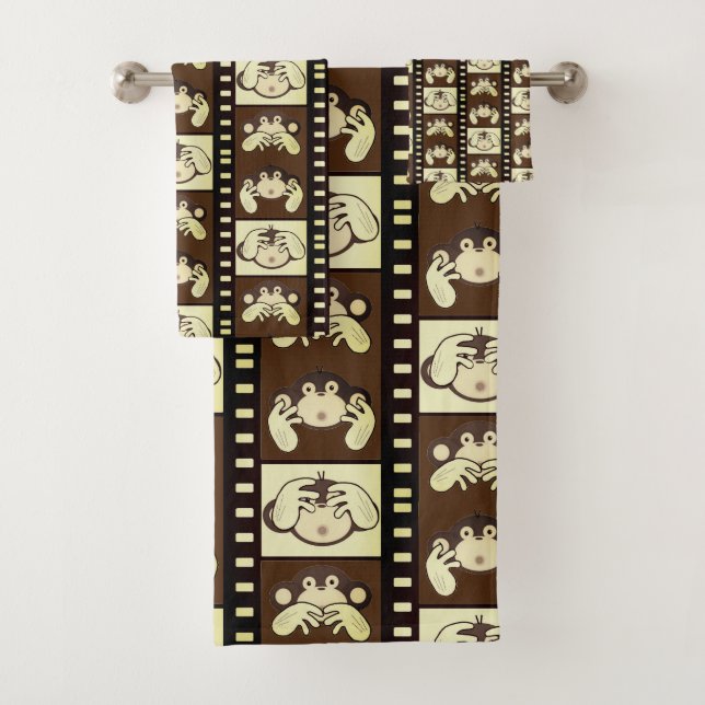 Juego de toallas de baño para 3 monos (In situ)