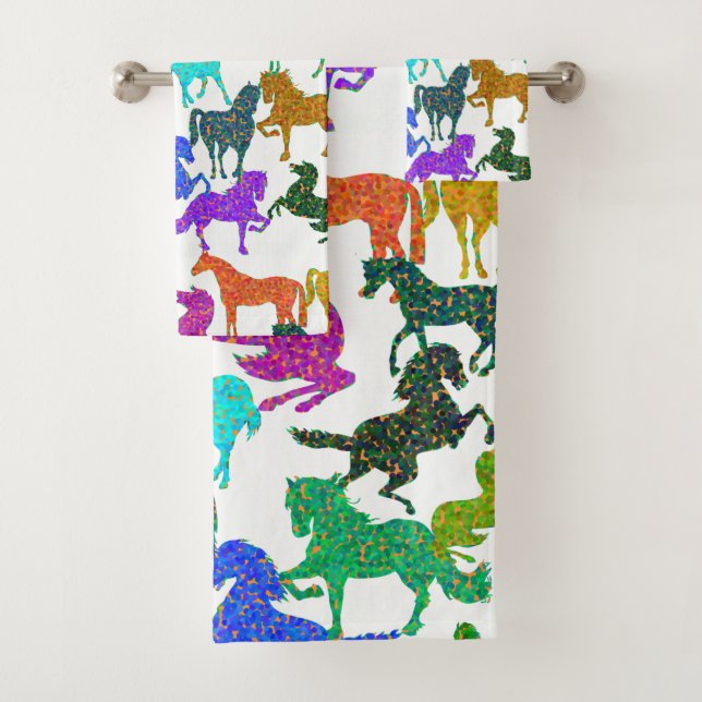 Juego de toallas de baño para caballos de arco iri (In situ)