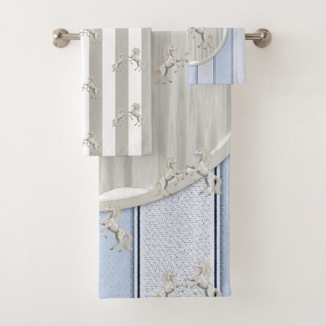 Juego de toallas de baño para caballos de rayas gr (In situ)