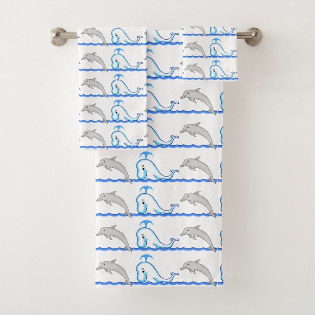 Juego de toallas de baño para delfines y ballenas (In situ)