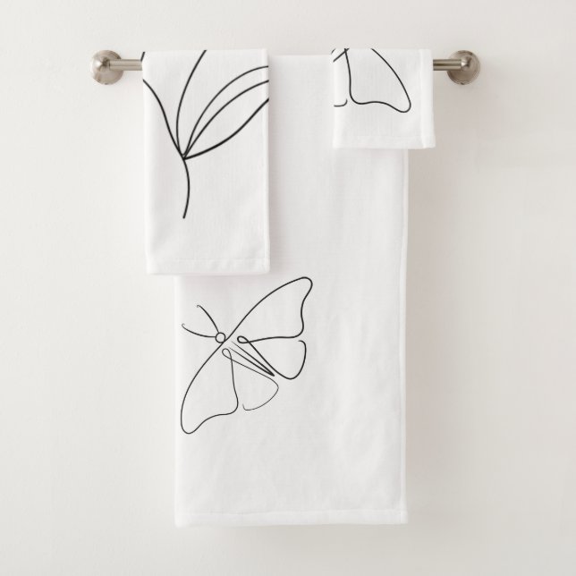 Juego de toallas de baño para mariposa minimalista (In situ)
