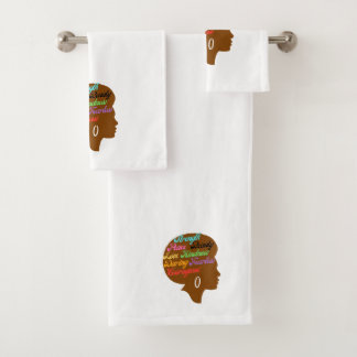 Juego de toallas de baño para mujeres afroafricana