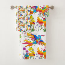 Juego de toallas de baño para pájaros del paraíso