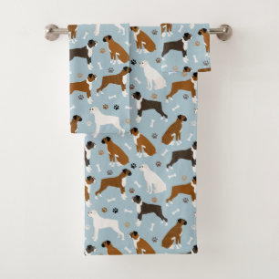Juego de toallas de baño para perros Boxer y pata