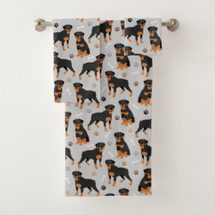 Juego de toallas de baño para perros Rottweiler