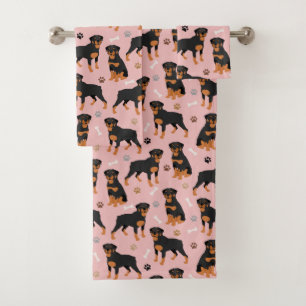 Juego de toallas de baño para perros Rottweiler