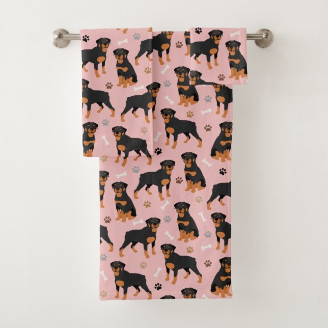 Juego de toallas de baño para perros Rottweiler (In situ)