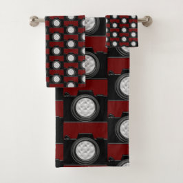 Juego de toallas de baño para temas de cámara