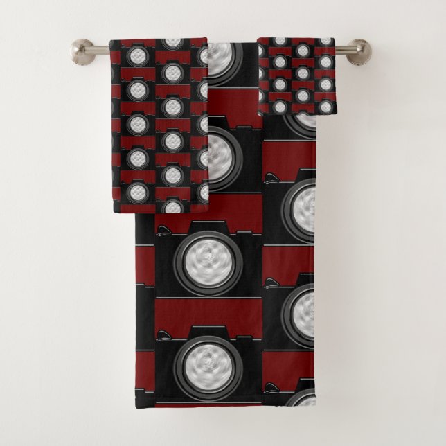 Juego de toallas de baño para temas de cámara (In situ)