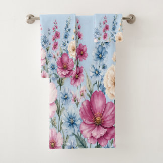Juego de toallas de baño personalizadas con flores