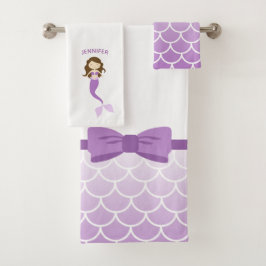 Juego de toallas de baño personalizadas de Sirena 
