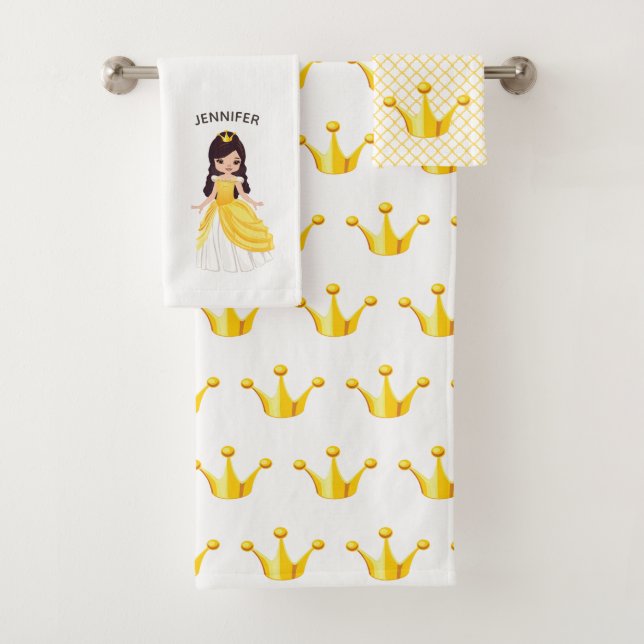 Juego de toallas de baño personalizadas Princess w (In situ)