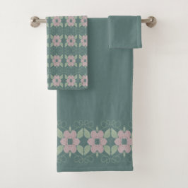 Juego de toallas de baño Rosa Verde azulado