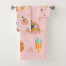 Juego de toallas de baño rosadas pastel para fiest