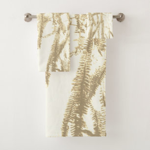 Juego de toallas de baño sepia con luz de helecho