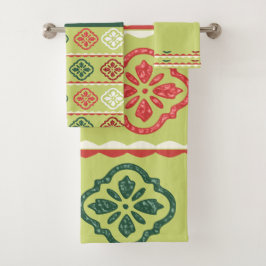 Juego de toallas de baño verdes