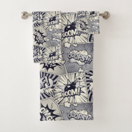 Juego de toallas de burbuja de discurso de libro d