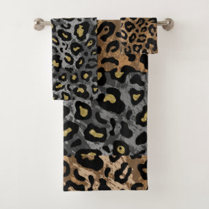 Juego de toallas de estampado multi animal
