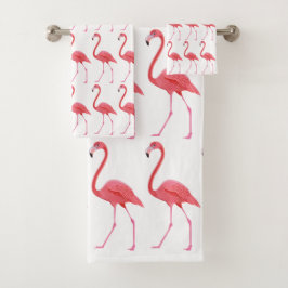 Juego de toallas de flamencos rosados