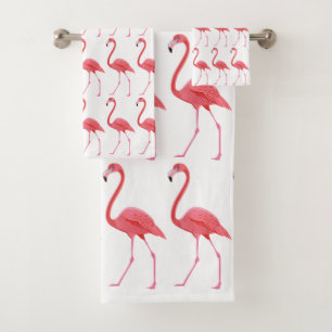 Juego de toallas de flamencos rosados