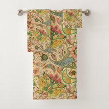 Juego De Toallas De Flor Paisley