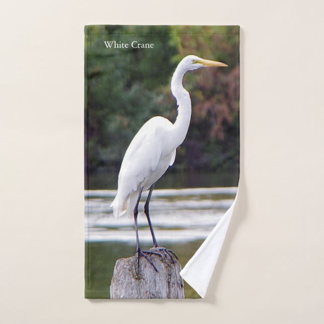 Juego de toallas de grúa blanca (Toalla de mano)