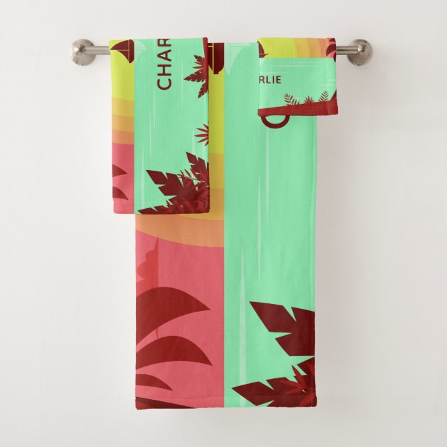 Juego de toallas de Ilustracion de playa (In situ)