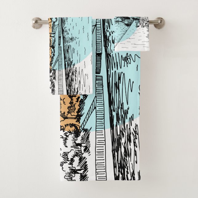 Juego de toallas de Ilustracion Ottawa Canada (In situ)