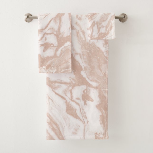 Juego de toallas de mármol de oro Rosa (In situ)