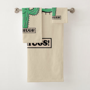 Juego de toallas de nombre personalizadas Cactus H