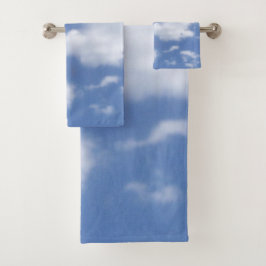 juego de toallas de nubes en cielo azul