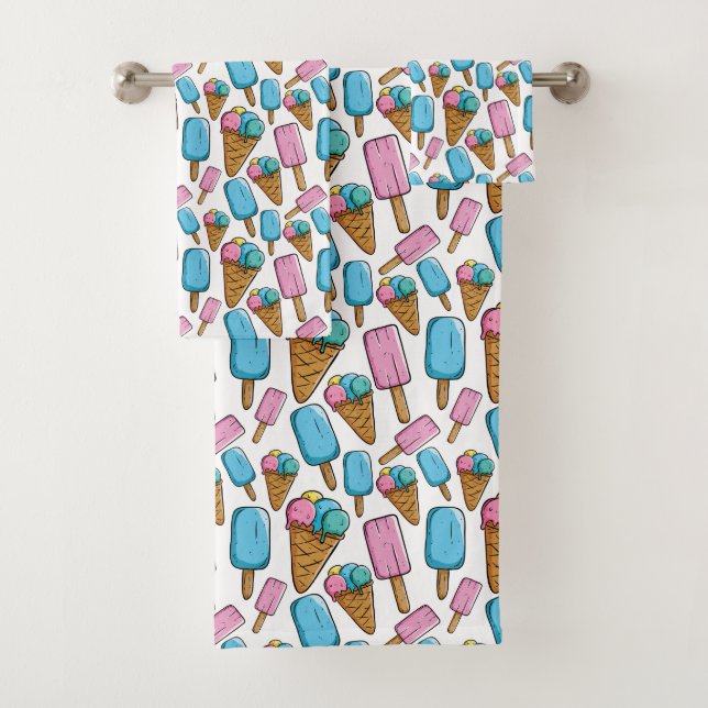 Juego de toallas de patrón de helado (In situ)