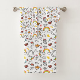 Juego de toallas de patrón de Kawaii