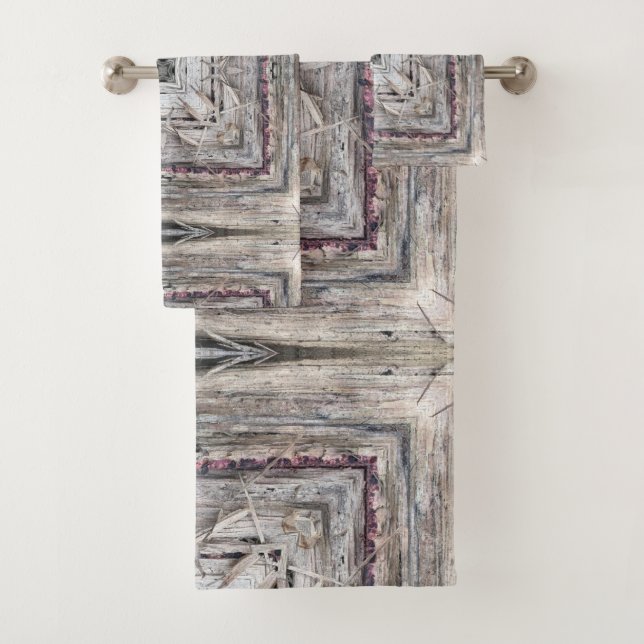 Juego de toallas de patrón rosado azteca inspirado (In situ)