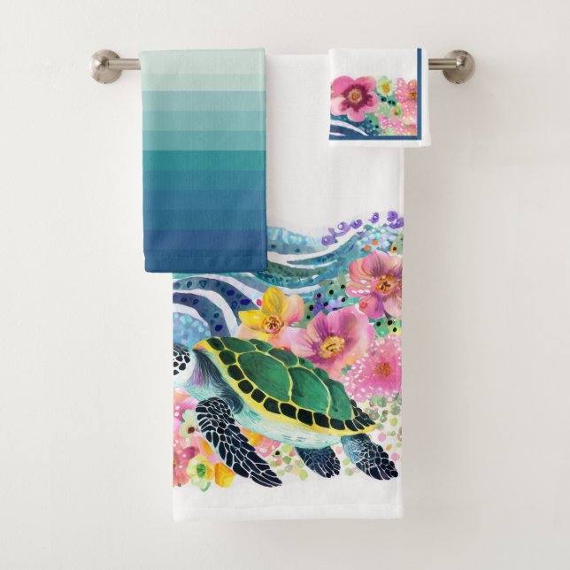 Juego de toallas de Personalizable de tortugas y o (In situ)