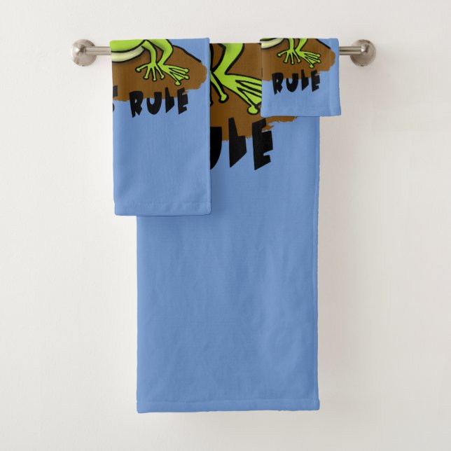 Juego de toallas de personalizado de rana. (In situ)