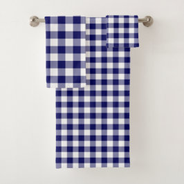Juego de toallas de plástico de Gingham blanco y n