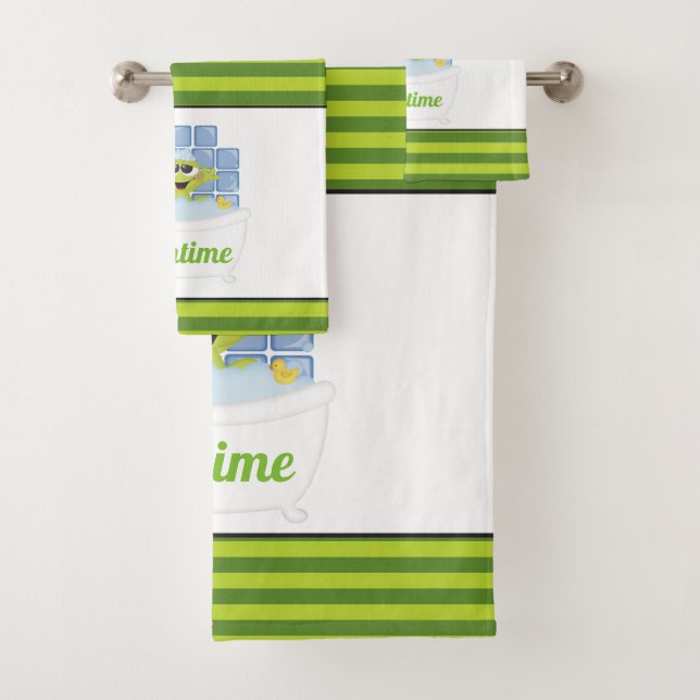 Juego de toallas de rana cute Bathtime (In situ)