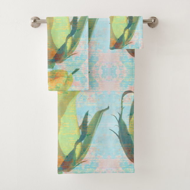 Juego de toallas de rosa amarilla (In situ)