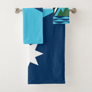 Juego de toallas de sello y bandera del estado de