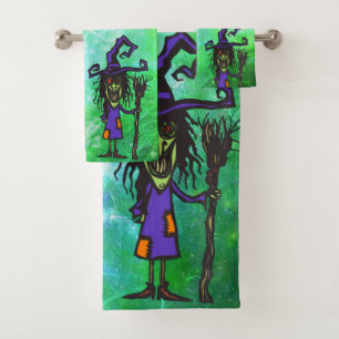 Juego de toallas del baño - Bruja fea