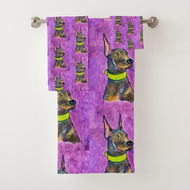 Juego de toallas Doberman (In situ)